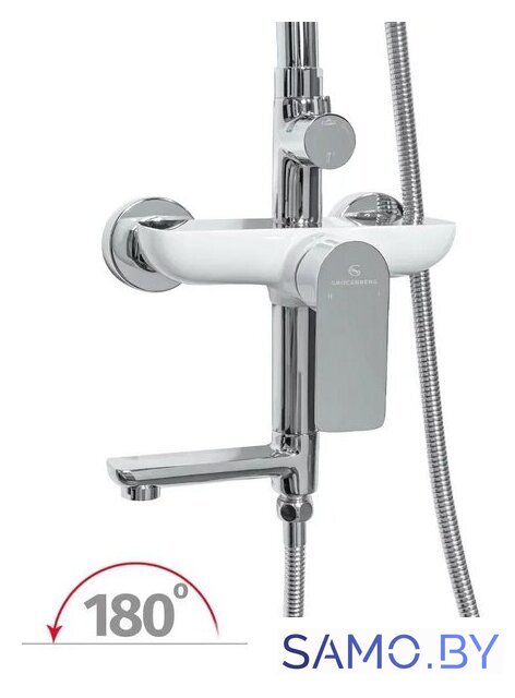 Душевая система  Grocenberg GB7009 (белый хром) - Изображение №2 — Интернет-магазин samo.by