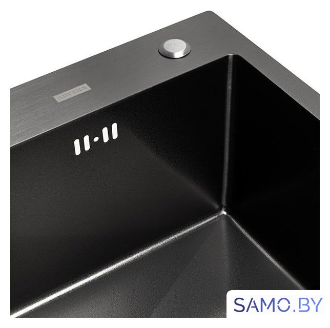 Кухонная мойка ARFEKA ECO AR 700*500 BLACK PVD NANO DECOR VOLCANIC ROCK - Изображение №6 — Интернет-магазин samo.by