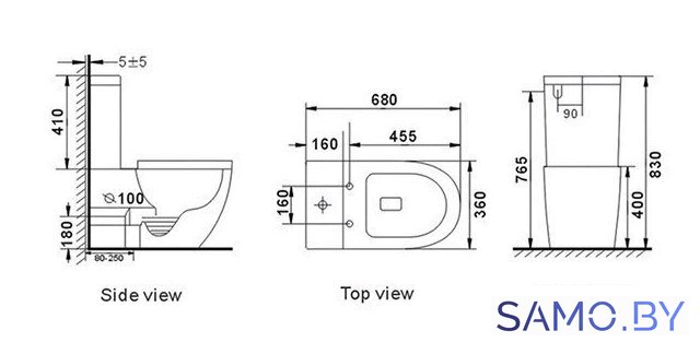 Унитаз напольный Roxen Antares Tornado Rimless Soft Close 600185-01 - Изображение №9 — Интернет-магазин samo.by