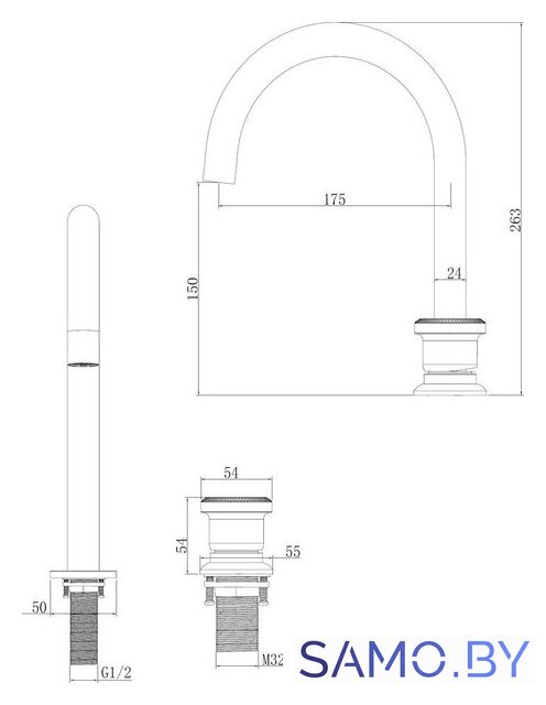 Смеситель Altrobagno Ricco 010906 Cr - Изображение №2 — Интернет-магазин samo.by