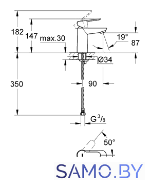 Смеситель Grohe BauEdge 23330000 - Изображение №2 — Интернет-магазин samo.by