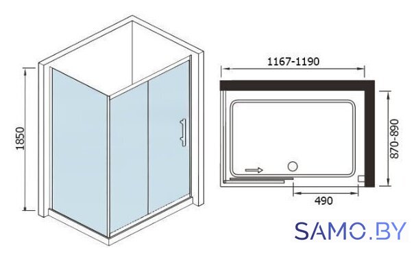 Душевой уголок WeltWasser WW200 200US22-12090 - Изображение №4 — Интернет-магазин samo.by