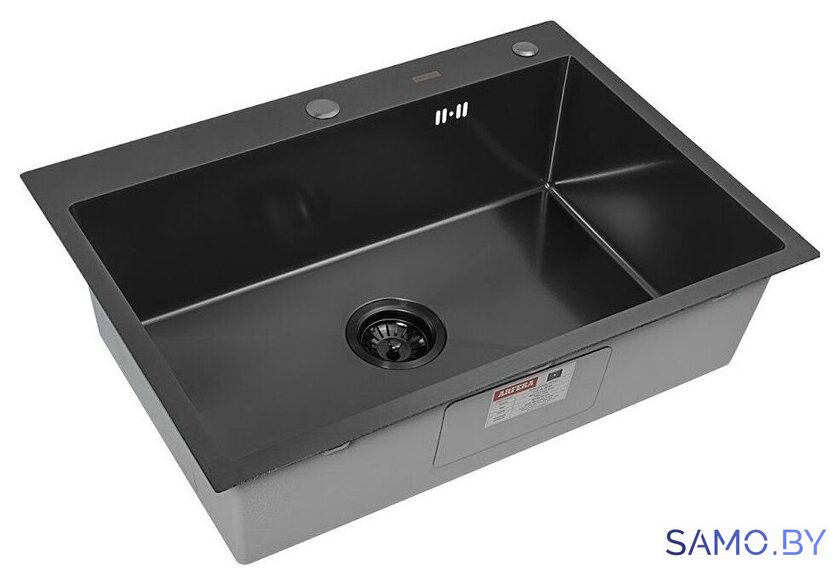 Кухонная мойка ARFEKA ECO AR 700*500 BLACK PVD NANO DECOR MILLET GRAINS - Изображение №3 — Интернет-магазин samo.by