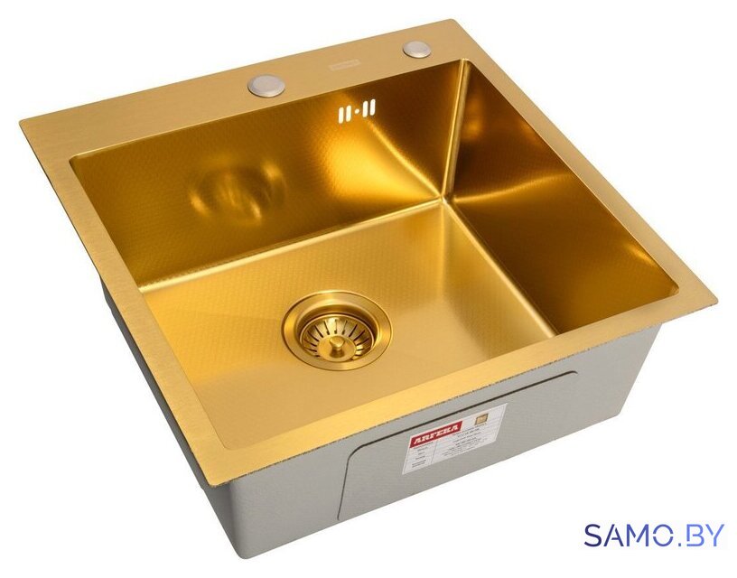 Кухонная мойка ARFEKA Eco AR 500*500 Gold PVD Nano Decor - Изображение №1 — Интернет-магазин samo.by
