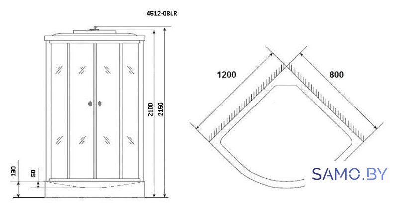 Душевая кабина Niagara NG-4512-14R 120x80 - Изображение №2 — Интернет-магазин samo.by