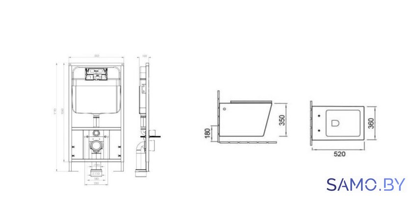 Унитаз подвесной SantiLine SL-5007 + SL-01 - Изображение №2 — Интернет-магазин samo.by