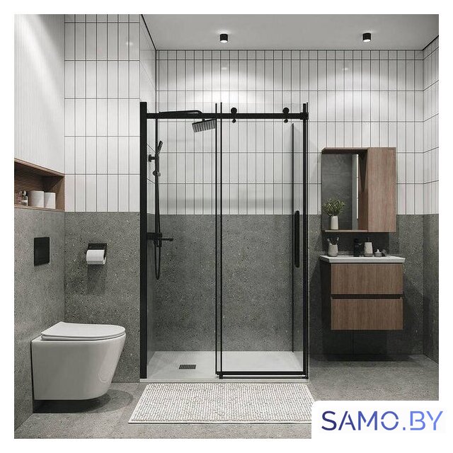Душевой уголок Grossman Classic 100x80x195 120.K33.04.1080.21.00 (черный матовый/стекло прозрачное) - Изображение №3 — Интернет-магазин samo.by