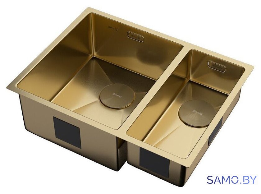 Кухонная мойка ZorG Zerox 58-2 U / IF-R PVD Gold - Изображение №2 — Интернет-магазин samo.by