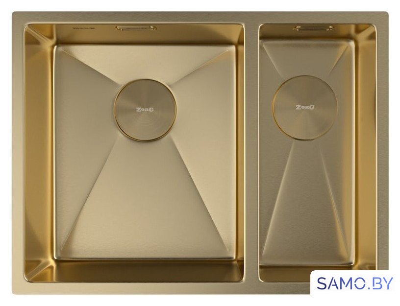 Кухонная мойка ZorG Zerox 58-2 U / IF-R PVD Gold - Изображение №3 — Интернет-магазин samo.by