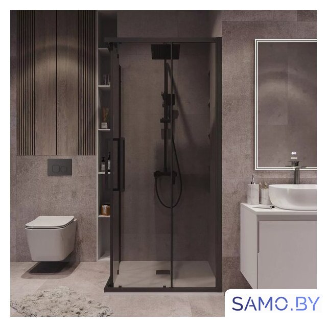 Душевой уголок Grossman Cosmo 100x100x195 300.K33.02.1010.21.10 (черный матовый/тонированное стекло) - Изображение №9 — Интернет-магазин samo.by