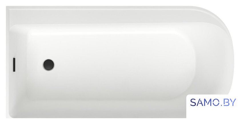 Ванна Wellsee Camellia 167x82 236101003 (отдельностоящая ванна (левая) белый глянец, экран, ножки, сифон-автомат матовый черный) - Изображение №4 — Интернет-магазин samo.by