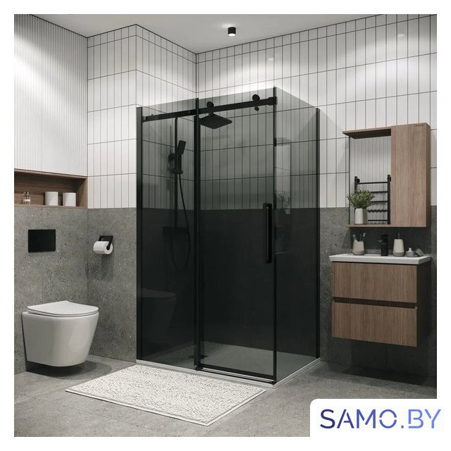 Душевой уголок Grossman Classic 100x100x195 120.K33.04.1010.21.10 (черный матовый/стекло тонированное) - Изображение №7 — Интернет-магазин samo.by