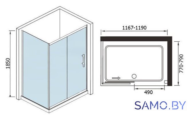 Душевой уголок WeltWasser WW200 200US22-12080 - Изображение №4 — Интернет-магазин samo.by