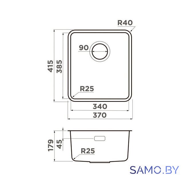 Кухонная мойка Omoikiri Omi 37-U/I-GB Ultra (графит) - Изображение №2 — Интернет-магазин samo.by