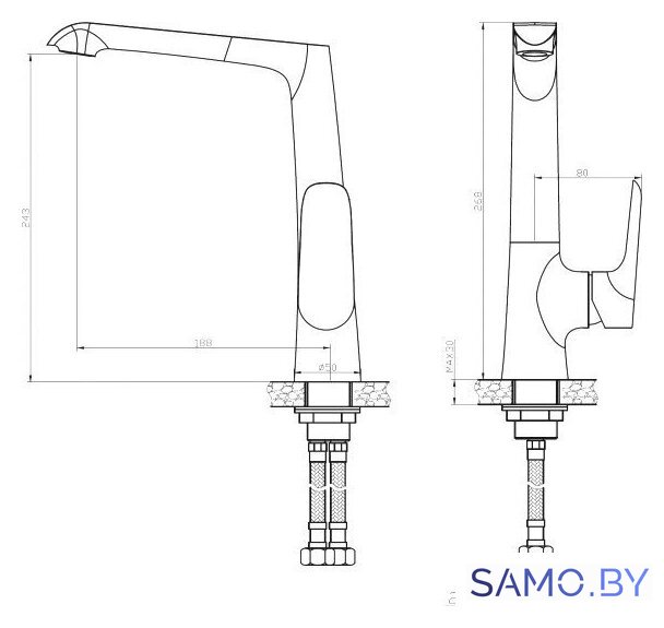 Смеситель WeltWasser WW MX BONN 306 (хром) - Изображение №2 — Интернет-магазин samo.by