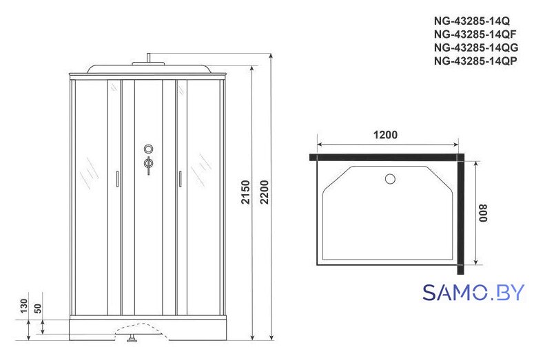 Душевая кабина Niagara NG-43285-14QG 120x80x215 - Изображение №4 — Интернет-магазин samo.by