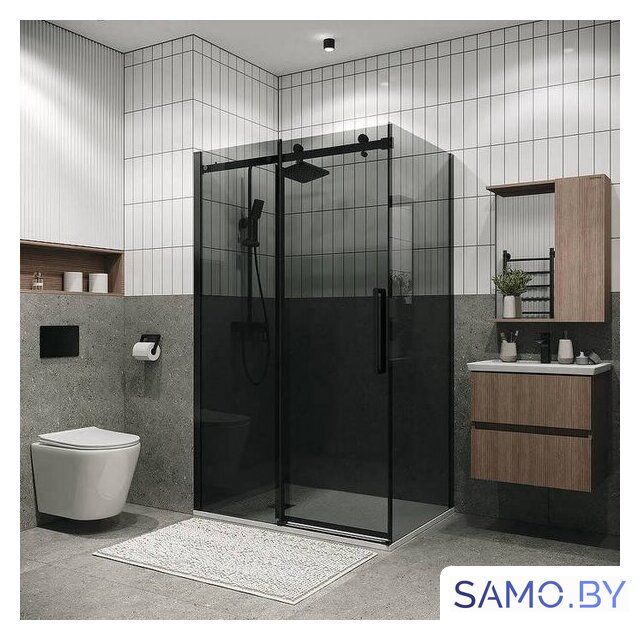 Душевой уголок Grossman Classic 100x80x195 120.K33.04.1080.21.10 (черный матовый/тонированно стекло) - Изображение №4 — Интернет-магазин samo.by