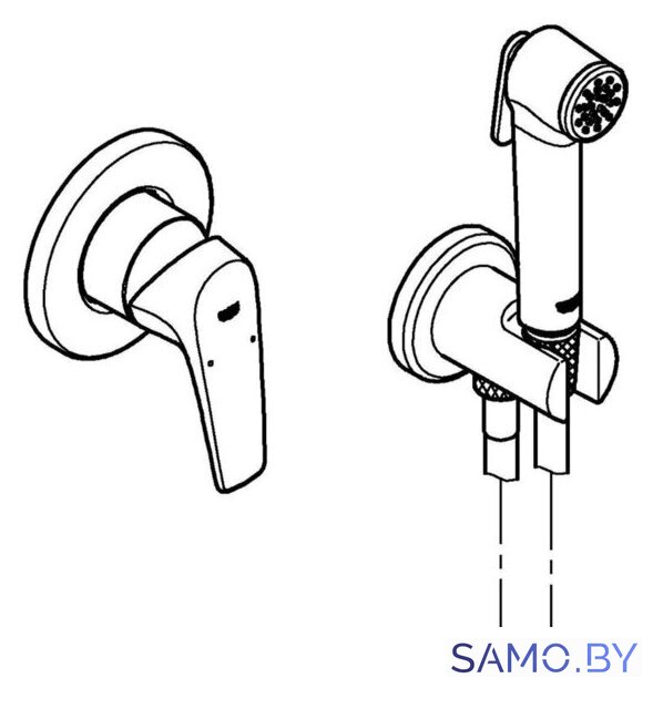 Гигиенический душ Grohe Bauflow 29328000 - Изображение №5 — Интернет-магазин samo.by