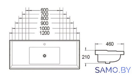 Умывальник SantiLine SL-2112 (100) - Изображение №2 — Интернет-магазин samo.by