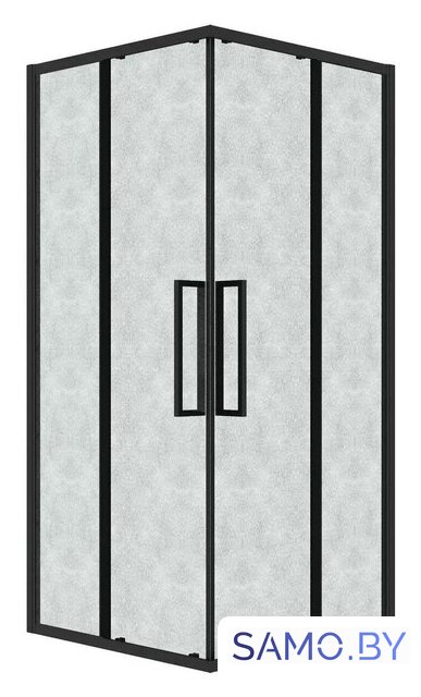 Душевой уголок Grossman Cosmo 100x100x195 300.K33.02.1010.21.02 (черный матовый/шиншилла стекло) - Изображение №1 — Интернет-магазин samo.by