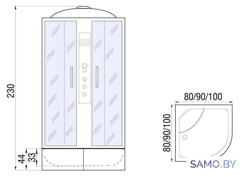 Душевая кабина River Dunay XL 100/44 TH - Изображение №19 — Интернет-магазин samo.by