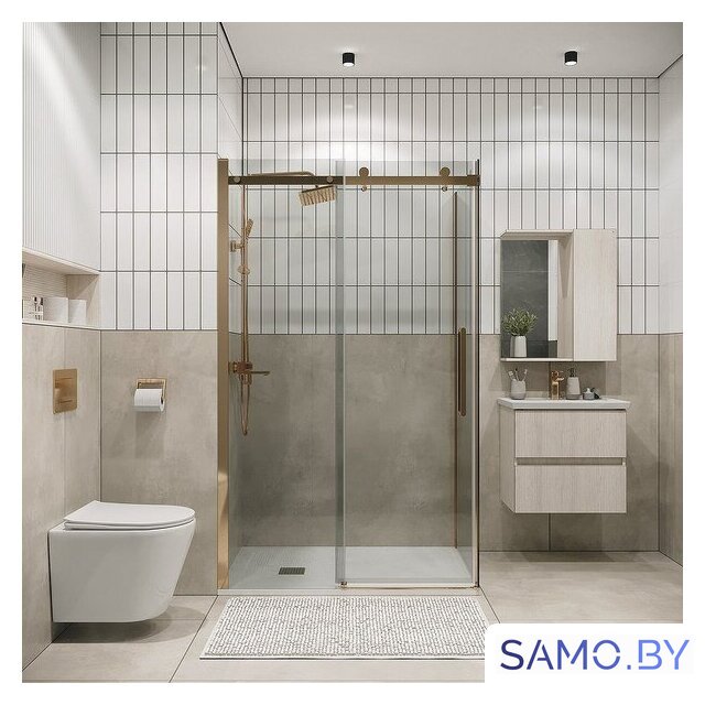Душевой уголок Grossman Classic 100x80x195 120.K33.04.1080.32.00 (золото сатин/стекло прозрачное) - Изображение №9 — Интернет-магазин samo.by
