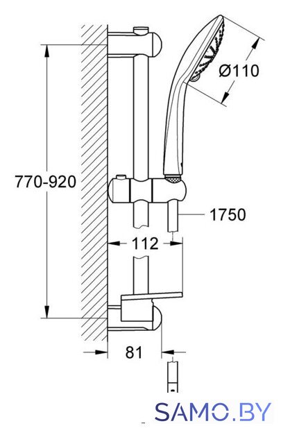 Душевая штанга Grohe Euphoria 27499000 - Изображение №2 — Интернет-магазин samo.by