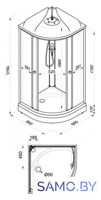 Душевая кабина Niagara Light L90/17 90х90х215 - Изображение №6 — Интернет-магазин samo.by
