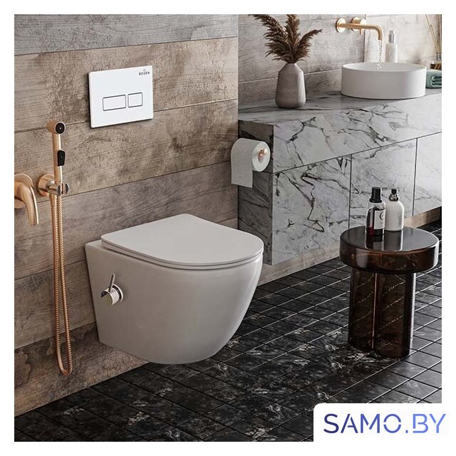 Унитаз подвесной Roxen Antares Bidet в комплекте с инсталляцией StounFix Dual Fresh 6 в 1 953833 (кнопка: белый глянец) - Изображение №9 — Интернет-магазин samo.by