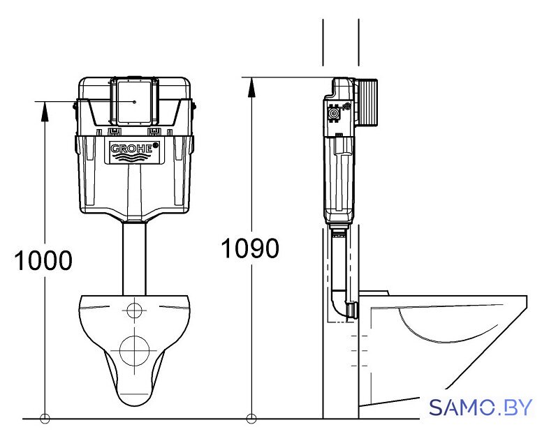 Инсталляция для унитаза Grohe GD 2 [38661000] - Изображение №3 — Интернет-магазин samo.by