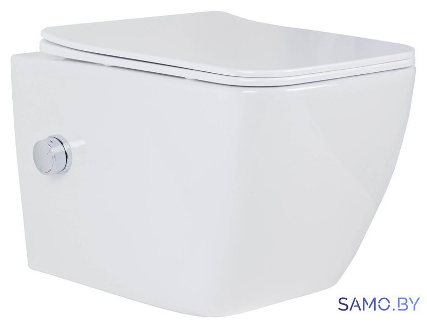 Унитаз подвесной Roxen Cube bidet в комплекте с инсталляцией StounFix Dual Fresh 6 в 1 968439 (кнопка: сатин) - Изображение №3 — Интернет-магазин samo.by