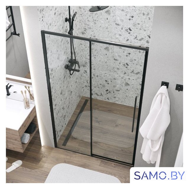 Душевая дверь Grossman Galaxy 140x195 100.K33.01.140.21.00 (черный матовый/стекло прозрачное) - Изображение №10 — Интернет-магазин samo.by