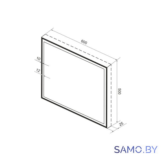  Wellsee Зеркало с фронтальной LED-подсветкой 7 Rays' Spectrum 172201150, 60 х 50 см (с сенсором и регулировкой яркости освещения) - Изображение №9 — Интернет-магазин samo.by