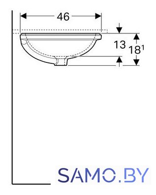 Умывальник Geberit Variform 500.758.01.2 - Изображение №4 — Интернет-магазин samo.by