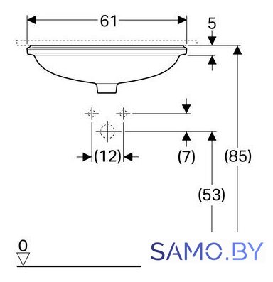 Умывальник Geberit Variform 500.758.01.2 - Изображение №3 — Интернет-магазин samo.by