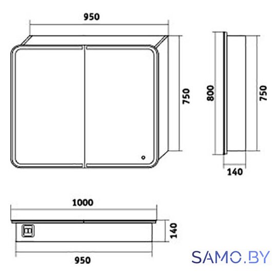  Grossman Шкаф с зеркалом Адель 100 R - Изображение №4 — Интернет-магазин samo.by