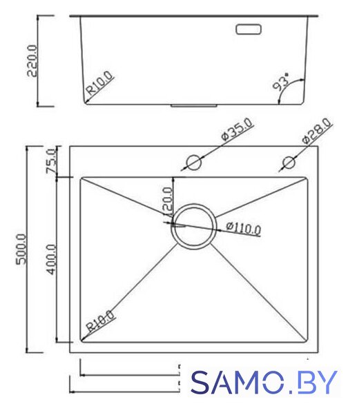 Кухонная мойка Roxen Simple 560220-55 сатин (с коландером и дозатором) - Изображение №15 — Интернет-магазин samo.by