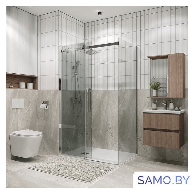 Душевой уголок Grossman Classic 100x90x195 120.K33.04.1090.10.00 (хром/прозрачное стекло) - Изображение №9 — Интернет-магазин samo.by