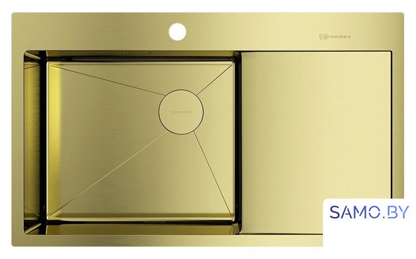 Кухонная мойка Omoikiri Akisame 86 Side LG-L 4997045 (светлое золото) - Изображение №1 — Интернет-магазин samo.by