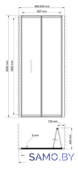 Душевая дверь Wasserkraft Weser 78F04 - Изображение №4 — Интернет-магазин samo.by