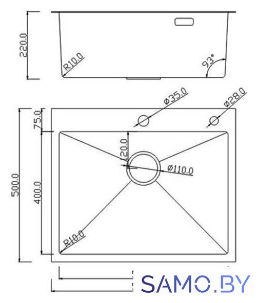 Кухонная мойка Roxen Simple 560220-55B PVD графит (с коландером и дозатором) - Изображение №13 — Интернет-магазин samo.by