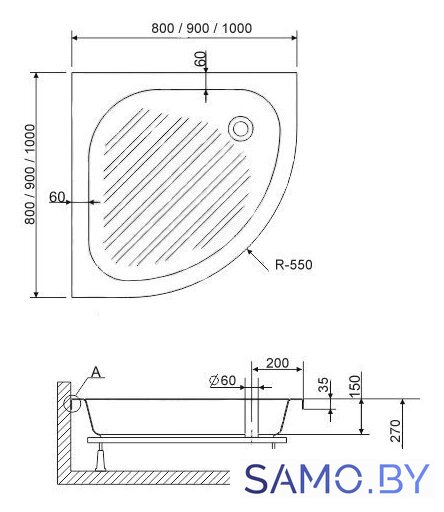 Душевой поддон RGW BP/CL-S 90x90 - Изображение №2 — Интернет-магазин samo.by