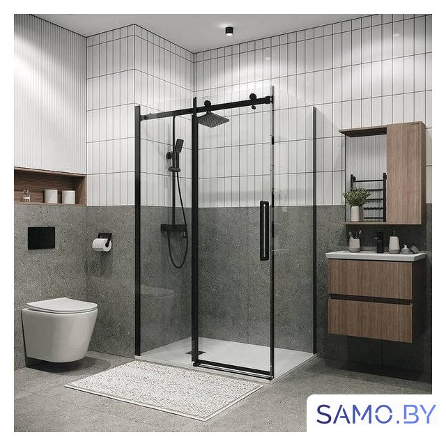 Душевой уголок Grossman Classic 100x90x195 120.K33.04.1090.21.00 (черный матовый/стекло прозрачное) - Изображение №2 — Интернет-магазин samo.by