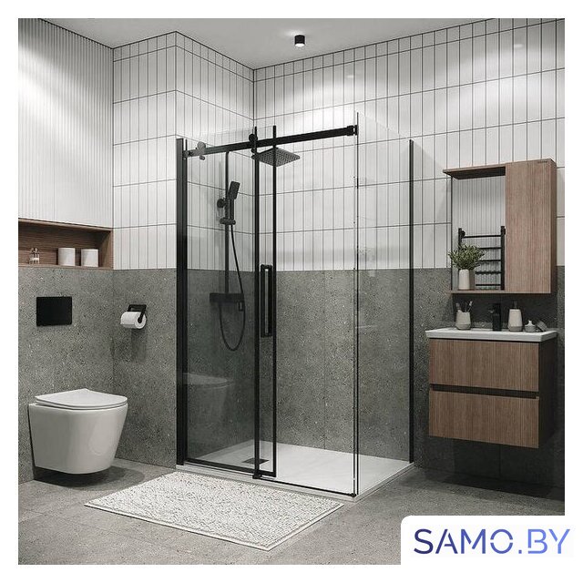 Душевой уголок Grossman Classic 100x90x195 120.K33.04.1090.21.00 (черный матовый/стекло прозрачное) - Изображение №4 — Интернет-магазин samo.by