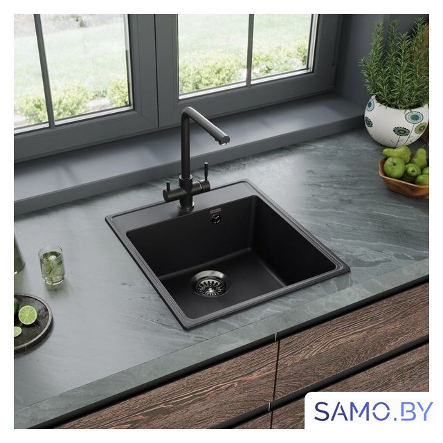 Кухонная мойка MAUNFELD Perla 460 MFQS-460B - Изображение №2 — Интернет-магазин samo.by