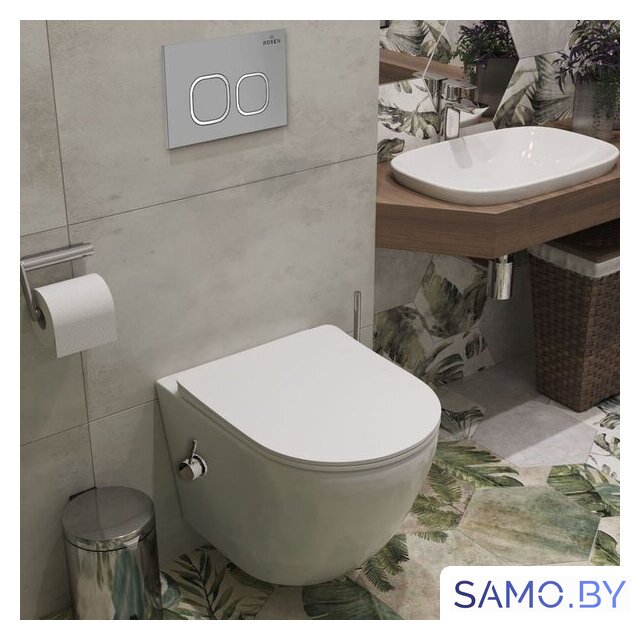 Унитаз подвесной Roxen Antares Bidet в комплекте с инсталляцией StounFix Dual Fresh 6 в 1 947524 (кнопка: хром матовый) - Изображение №9 — Интернет-магазин samo.by