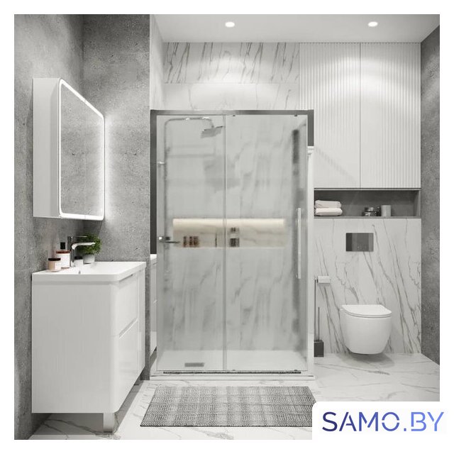 Душевой уголок Grossman Cosmo 130x100x195 120.K33.02.1310.10.02 (хром/стекло шиншилла) - Изображение №6 — Интернет-магазин samo.by