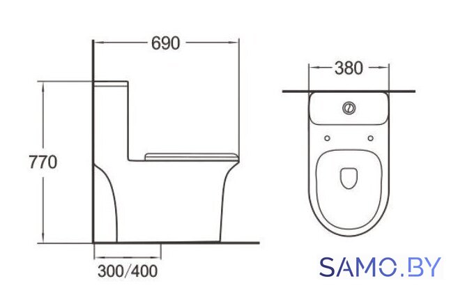 Унитаз подвесной SantiLine SL-5009 - Изображение №2 — Интернет-магазин samo.by