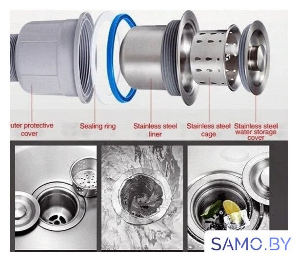 Кухонная мойка Roxen Simple 560220-60G - Изображение №9 — Интернет-магазин samo.by