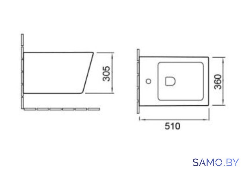 Биде SantiLine SL-5054 - Изображение №2 — Интернет-магазин samo.by